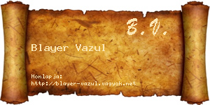 Blayer Vazul névjegykártya